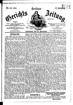 Berliner Gerichts-Zeitung vom 10.11.1894