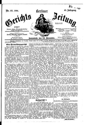 Berliner Gerichts-Zeitung vom 24.11.1894