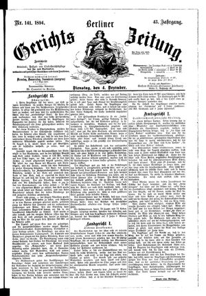Berliner Gerichts-Zeitung vom 04.12.1894