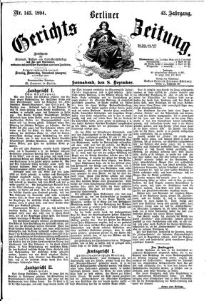 Berliner Gerichts-Zeitung vom 08.12.1894