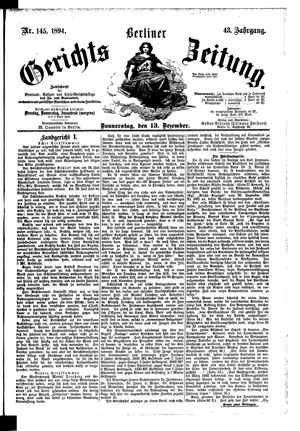 Berliner Gerichts-Zeitung vom 13.12.1894