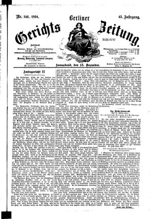 Berliner Gerichts-Zeitung vom 15.12.1894