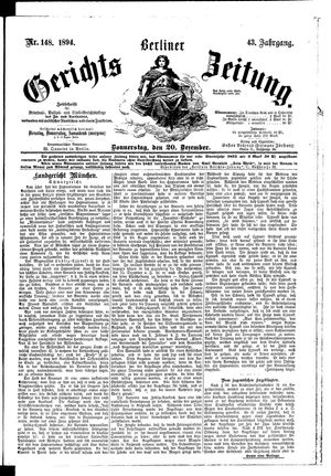 Berliner Gerichts-Zeitung vom 20.12.1894