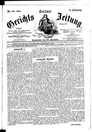 Berliner Gerichts-Zeitung vom 22.12.1894