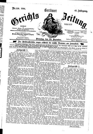 Berliner Gerichts-Zeitung vom 25.12.1894