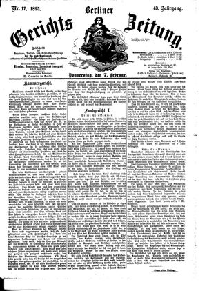 Berliner Gerichts-Zeitung vom 07.02.1895