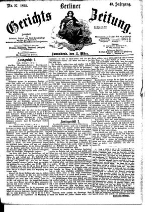 Berliner Gerichts-Zeitung on Mar 2, 1895