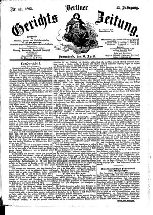Berliner Gerichts-Zeitung vom 06.04.1895