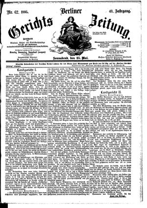 Berliner Gerichts-Zeitung vom 25.05.1895