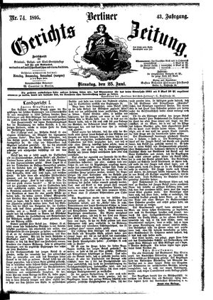 Berliner Gerichts-Zeitung vom 25.06.1895