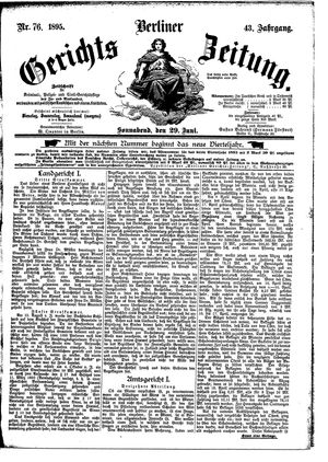 Berliner Gerichts-Zeitung vom 29.06.1895