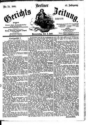 Berliner Gerichts-Zeitung vom 04.07.1895