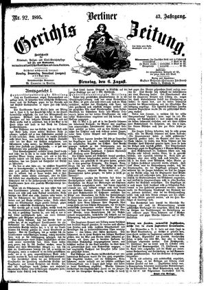 Berliner Gerichts-Zeitung vom 06.08.1895