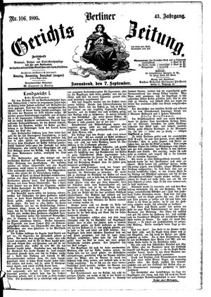 Berliner Gerichts-Zeitung vom 07.09.1895