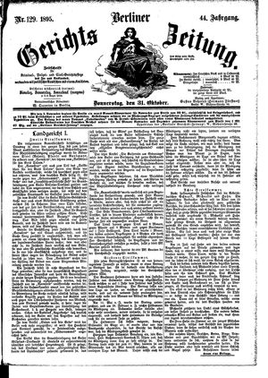 Berliner Gerichts-Zeitung vom 31.10.1895