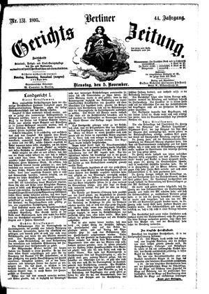 Berliner Gerichts-Zeitung vom 05.11.1895