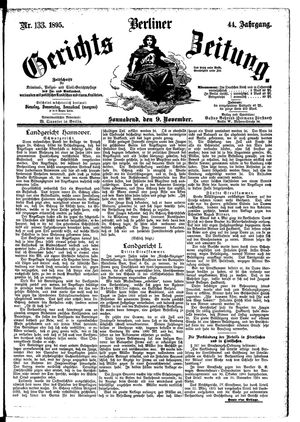 Berliner Gerichts-Zeitung vom 09.11.1895