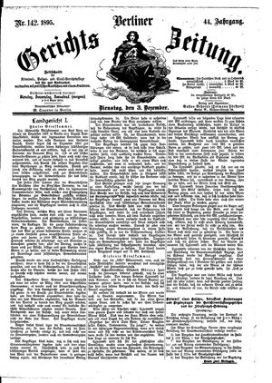 Berliner Gerichts-Zeitung vom 03.12.1895