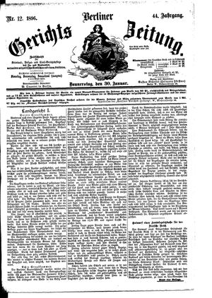 Berliner Gerichts-Zeitung on Jan 30, 1896