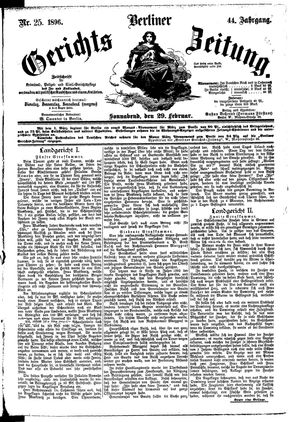 Berliner Gerichts-Zeitung vom 29.02.1896