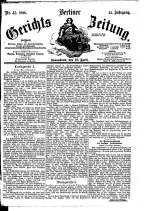 Berliner Gerichts-Zeitung on Apr 18, 1896