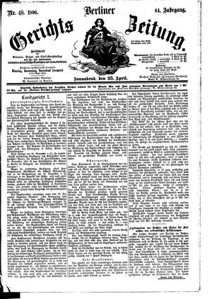 Berliner Gerichts-Zeitung vom 25.04.1896