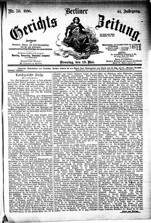 Berliner Gerichts-Zeitung on May 19, 1896