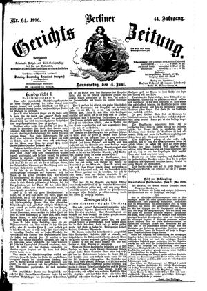 Berliner Gerichts-Zeitung on Jun 4, 1896