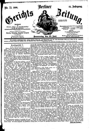 Berliner Gerichts-Zeitung on Jun 25, 1896