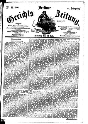 Berliner Gerichts-Zeitung vom 14.07.1896