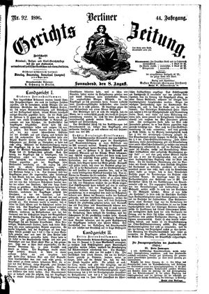 Berliner Gerichts-Zeitung vom 08.08.1896