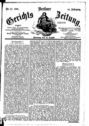 Berliner Gerichts-Zeitung on Aug 11, 1896