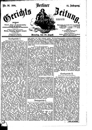 Berliner Gerichts-Zeitung on Aug 18, 1896