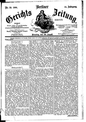 Berliner Gerichts-Zeitung on Aug 25, 1896