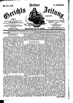 Berliner Gerichts-Zeitung on Aug 27, 1896