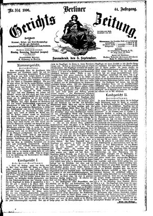 Berliner Gerichts-Zeitung vom 05.09.1896