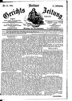 Berliner Gerichts-Zeitung vom 22.09.1896