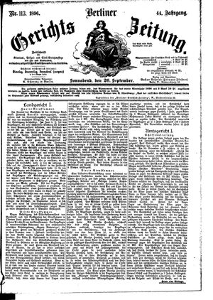 Berliner Gerichts-Zeitung vom 26.09.1896