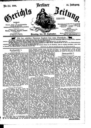 Berliner Gerichts-Zeitung vom 29.09.1896