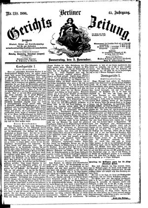 Berliner Gerichts-Zeitung vom 05.11.1896