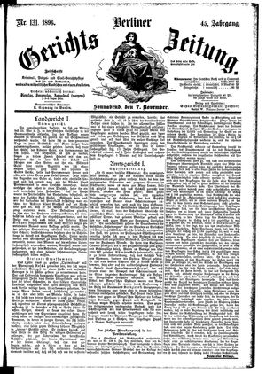 Berliner Gerichts-Zeitung vom 07.11.1896