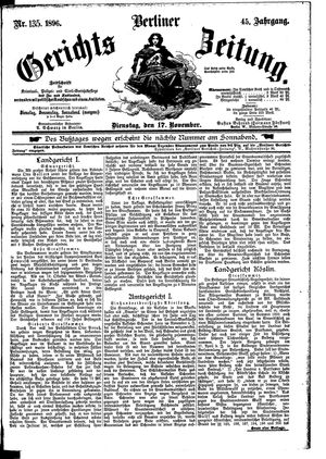 Berliner Gerichts-Zeitung vom 17.11.1896