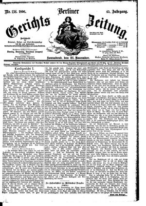 Berliner Gerichts-Zeitung vom 21.11.1896