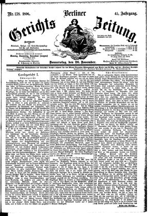 Berliner Gerichts-Zeitung vom 26.11.1896