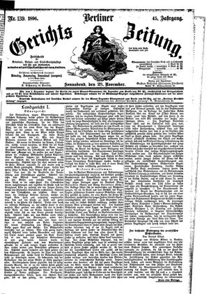 Berliner Gerichts-Zeitung vom 28.11.1896