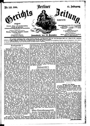 Berliner Gerichts-Zeitung vom 19.12.1896