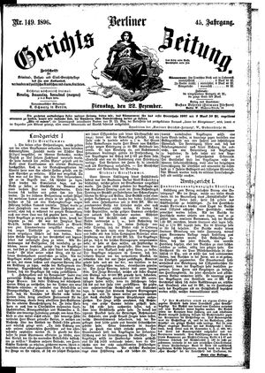 Berliner Gerichts-Zeitung vom 22.12.1896