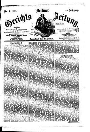 Berliner Gerichts-Zeitung vom 16.01.1897