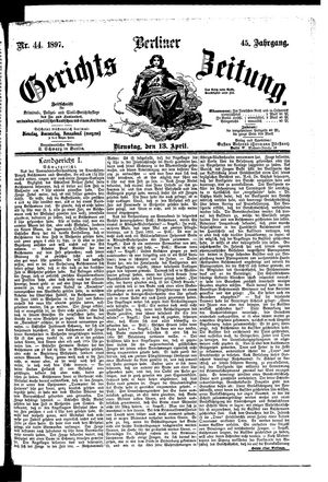 Berliner Gerichts-Zeitung on Apr 13, 1897