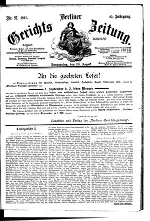 Berliner Gerichts-Zeitung vom 19.08.1897